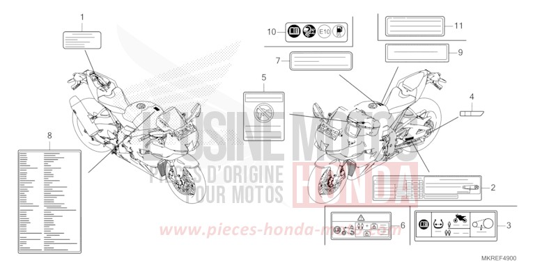 WARNETIKETT von CBR1000RR SP SP1 SP2 GRAND PRIX RED (R380) von 2024
